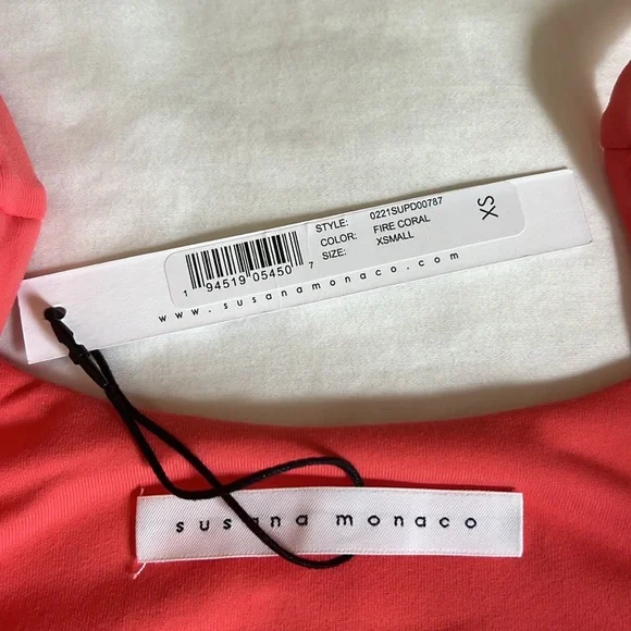 Sexy Fire Coral color tank dress Susana Monaco dress XS - Picture 4 of 7